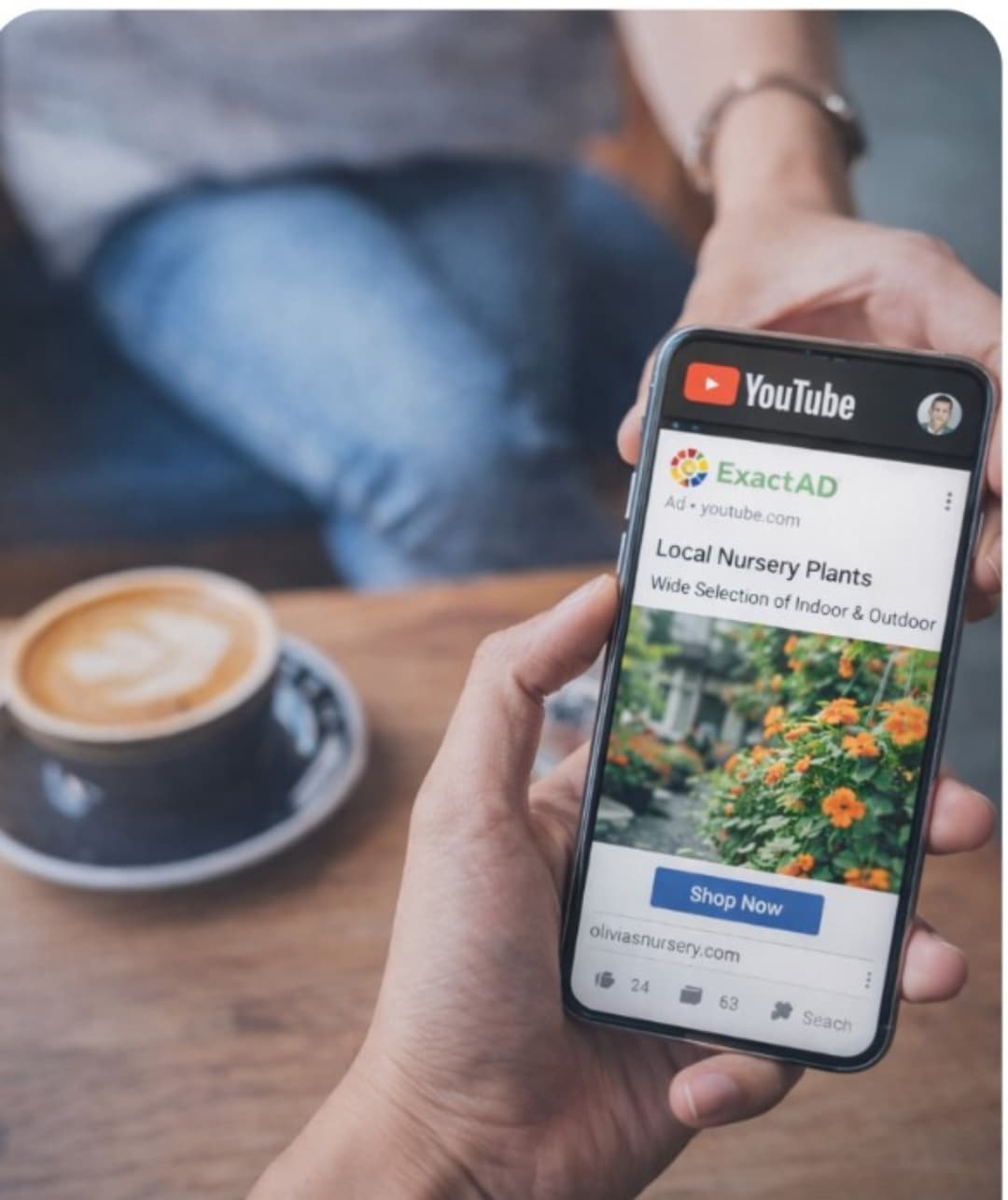 YouTube ad example (coffee shop)