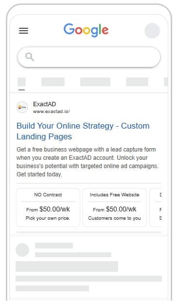 Google Search ads from ExactAD